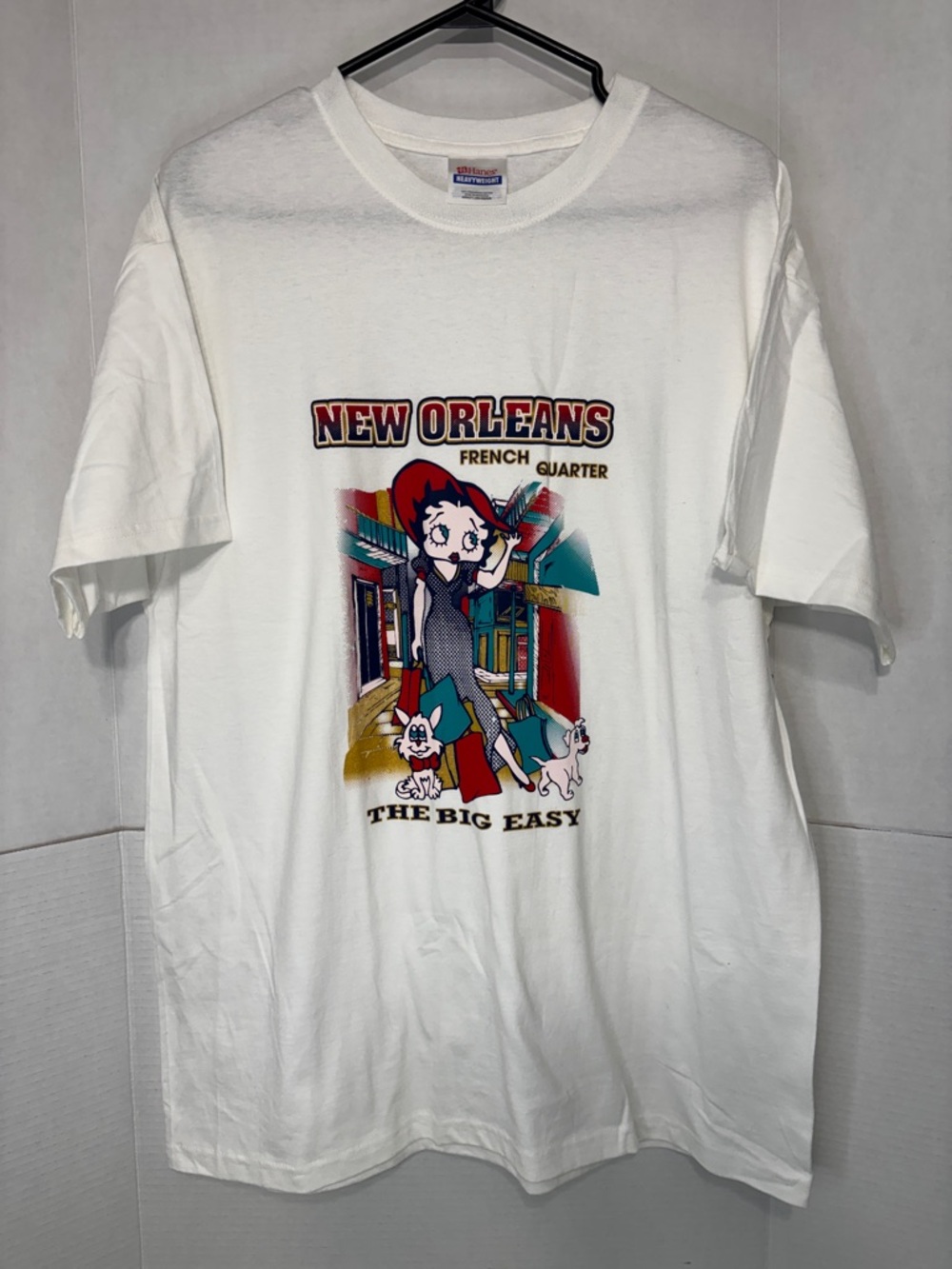 Vintage Betty Boop Hanes Heavyweight 90s New Orleans Crewneck Cotton T-shirt